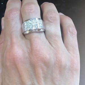 Vintage 18KGP Cubic Zirconia Unisex Ring Size 8